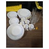 Lynns Fine China Dinnerware and Glass Set