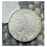 1/10 .999 Silver Incus Indian Round