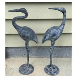 Metal Yard Swans 17in