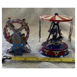 Animal Carousel.Vintage Wind Up Tin Toy Retro