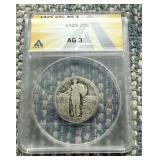 1925 ANACS AG3 Standing Liberty Quarter