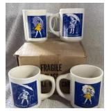 NIB Morton Salt Mugs Set of 4 When It Rains It