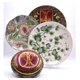 Vintage Decorative Porcelain Plates & Powder Dish