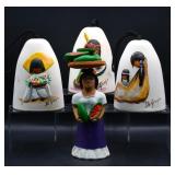 Hand Crafted DeGrazia Bells & Figure