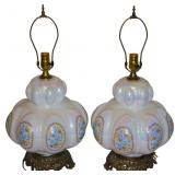Pair of Carl Falkenstein Luster Lamps
