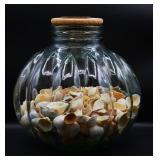 LARGE Glass Jar w/ Seashells