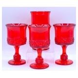 Antique Ruby Red Cadmium Glass Glasses