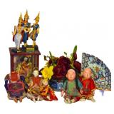 Group of Asian Decor - Porcelain, Antique Dolls +