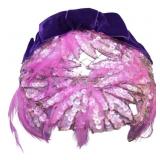 Vintage Mid-Century Ladys Sequin Cocktail Hat