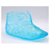 Fenton Daisy & Button Blue Baby Bootie Figurine