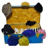 Trunk w/ Vintage Hats & Ladys Gloves