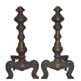 Antique / Vintage Cast Metal Fireplace Andirons