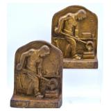 Antique Cast Iron Blacksmith Bookends - Heavy