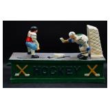 Cast Iron Hockey Novelty Bank