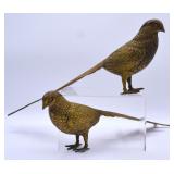 Vintage Cast Brass Pheasant Decor Figures