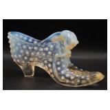 Fenton Moonstone Hobnail Glass Slipper