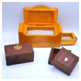 Hand Carved Wood Boxes