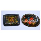 Hand Painted Russian Lacquer Brooches
