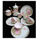 Hand Painted Lefton China Snack / Tea Set