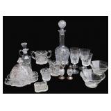 Assorted Pressed Glass & Crystal Glass Pieces