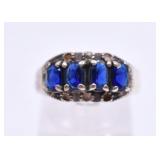 Sterling Silver Blue Stone Ring