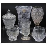 Crystal Vases, Votives, Candy Dish