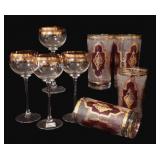 Boho Style Culver Tumblers & Crystalex Wine Glass