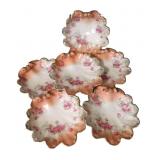 Antique Bavarian Scalloped Trinket Dishes (6)