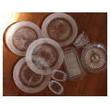 Diamond Pattern Glass Plates & Serving Pieces