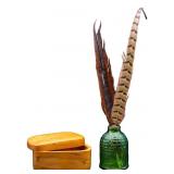 Hand Crafted Spotted Maple Box & Wheaton Bottle