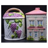 Vintage Cottage & Grape Basket Canisters