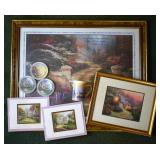 Group of Thomas Kinkade Prints, Mug & Coasters