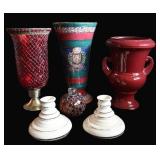 Group of Decorative Vases & Candle Holders