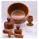 Hand Turned Wood Bowl, Candlestick ++