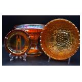 Vintage Tangerine Carnival Glass