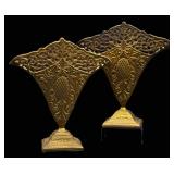 Vintage Brass Fan Vases