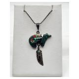 Sterling & Stone Inlay Pendant on 925 Chain