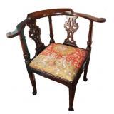 Chippendale Style Mahogany Corner Chair