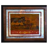 Antique Royal Mail Coach Reverse Painted Mirror