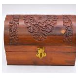 Vintage Carved Wood Trinket Box