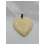 Carved Heart Pendant on 14K Clasp