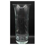 Vintage Etched Crystal Table Vase