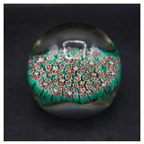 Vintage Murano-style Glass Millefiori Paperweight