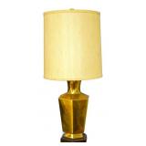 Vintage Brass Octagonal Asian-style Table Lamp