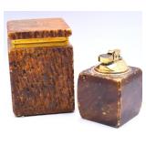 Vintage Table Lighter & Stone Cigarette Box