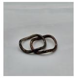 Wavy 925 Sterling Ring Set Sz 9