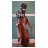 Golf Clubs & Leather Bag