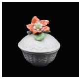 Hand Painted Italian Porcelain Lidded Trinket *