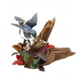 Norman Brumm Copper Enamel Bird Sculpture on Wood