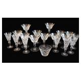 19 Pcs Hawkes Delft Diamond Crystal Glasses